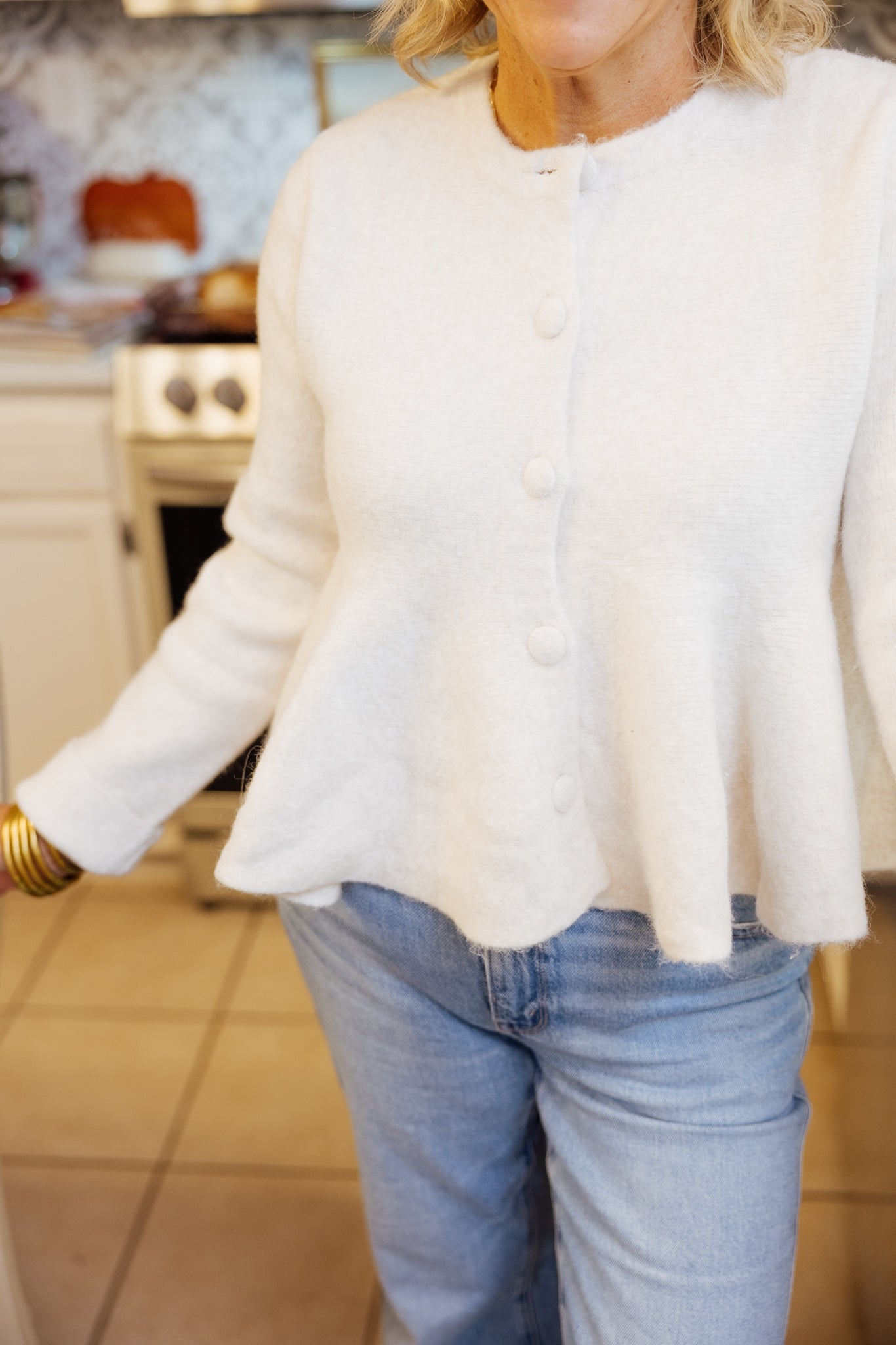 Cream Flare Sweater